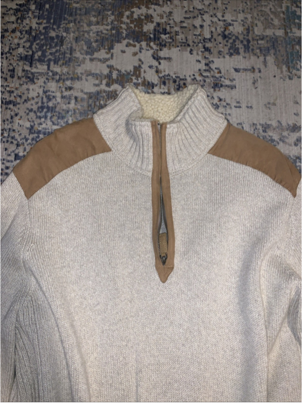 Tommy Hilfiger 1/4-Zip Heavy Pullover Sweater With Elbow & Shoulder Patches XXG - Picture 9 of 16